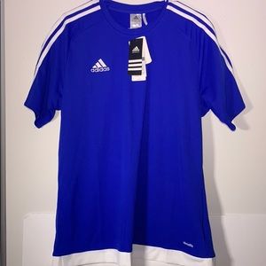 Adidas men’s large blue/white estro 15 jersey